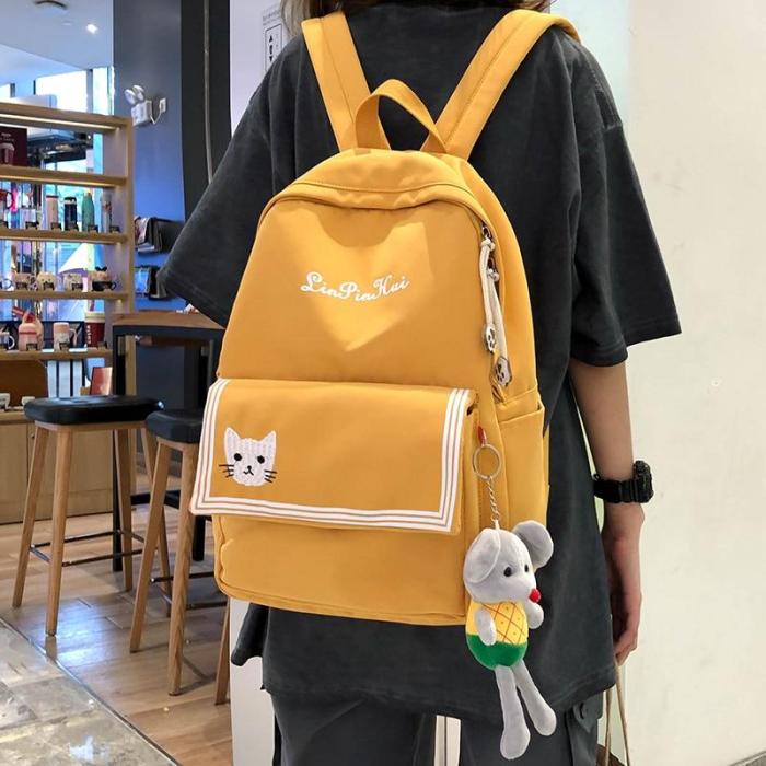 Female Nylon Cute Backpack Plaid Striped Student Women Girl School Bag Fashion Backpacks Kawaii Ladies Harajuku Bag book Teenage