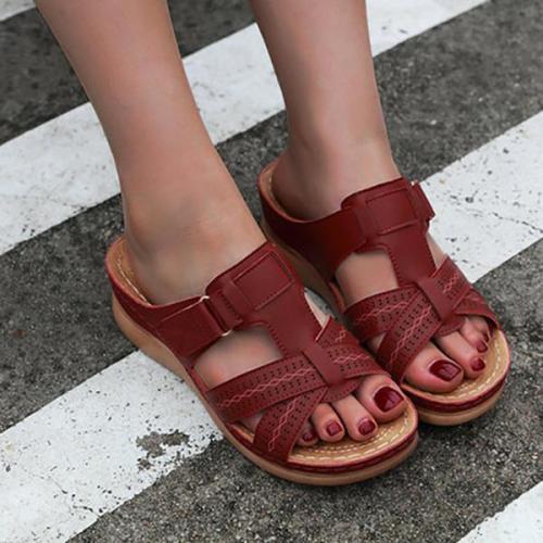 Peep Toe Platform Wide Fit Sldie Slipper Sandals