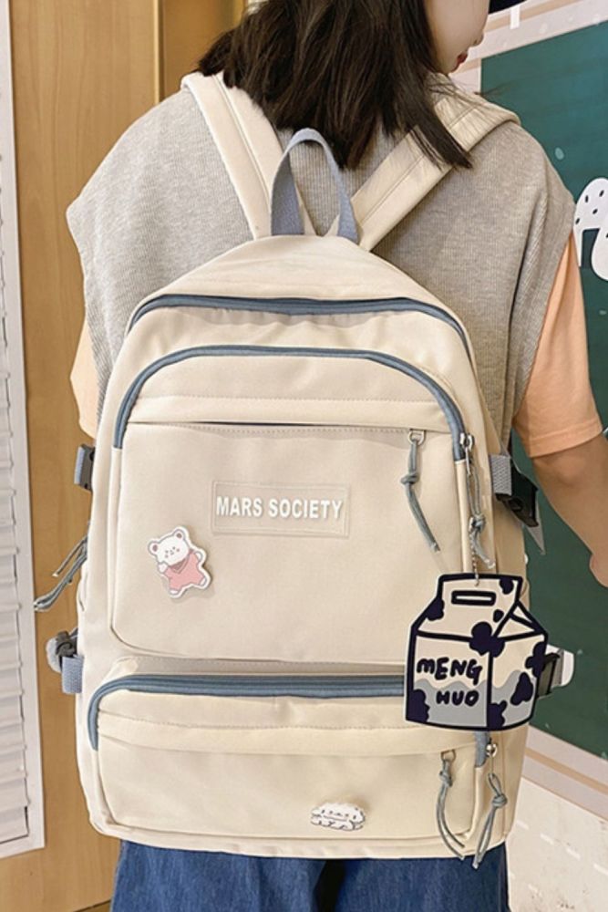 Solid Color Big Capacity Women Rucksack Female Travel Double Shoulder Backpack College Student School Bag for Teenager Girls Boy
