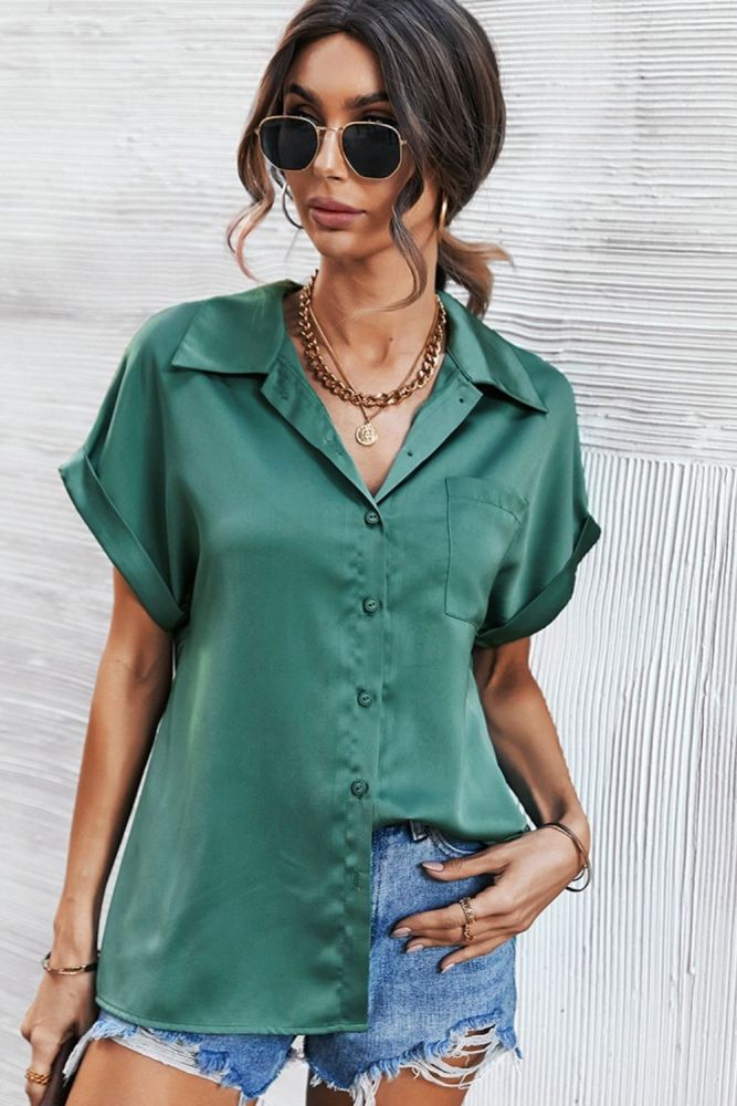 Summer New Solid Color Women's Blouse