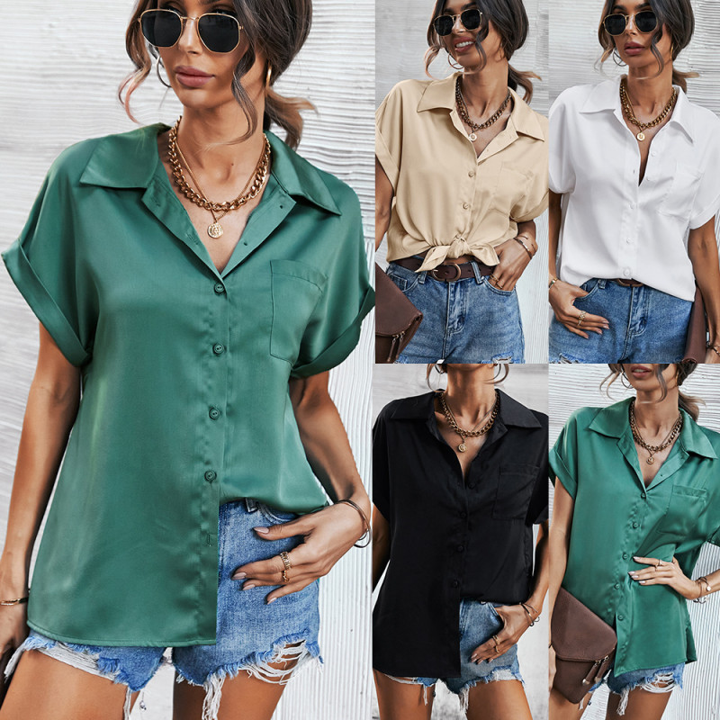 Summer New Solid Color Women's Blouse