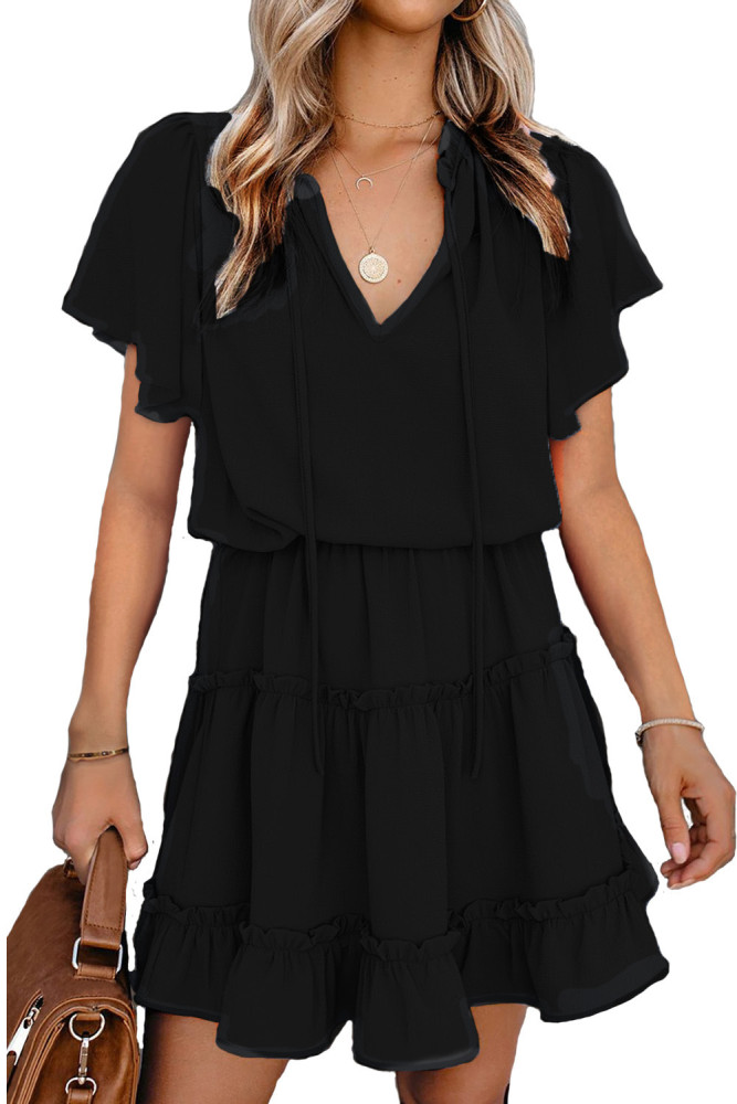 V-Neck Loose Pullover Sleeveless Simple Knee-Length Mini Dress