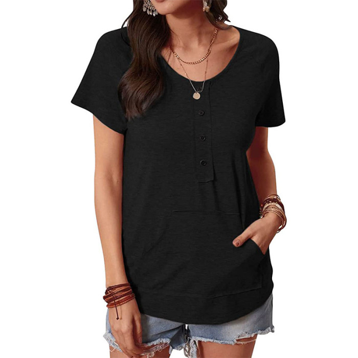 Spring And Summer Women's Clothing Round Neck Loose Short-Sleeved T-shirt Top