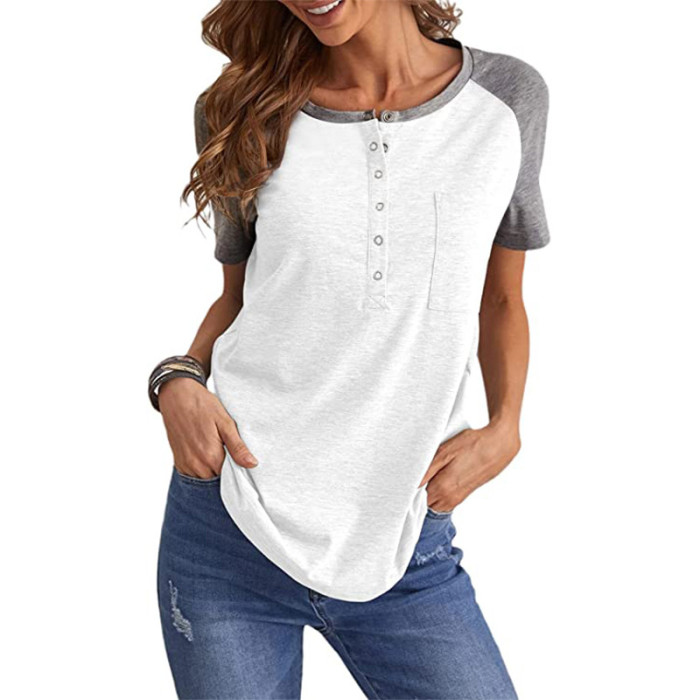 Spring and Summer New Women's Round Neck Short-sleeved T-shirt Casual Loose T-shirt Top Women