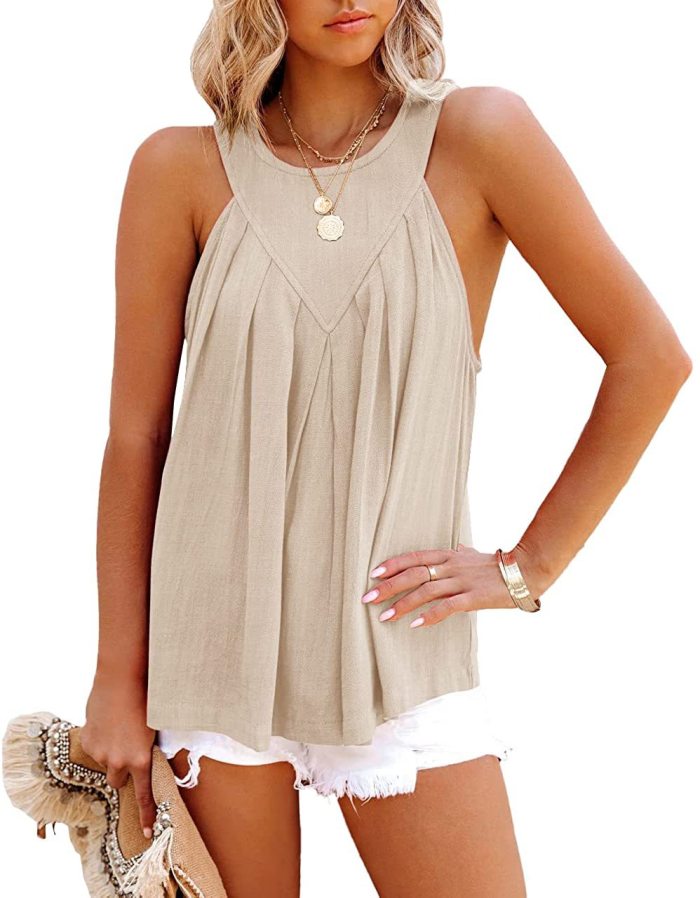 Women's Spring And Summer New V-neck Pullover Solid Color Casual Loose Vest Suspender Top Women