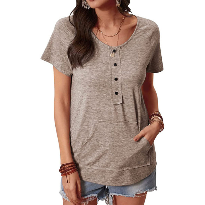 Spring And Summer Women's Clothing Round Neck Loose Short-Sleeved T-shirt Top