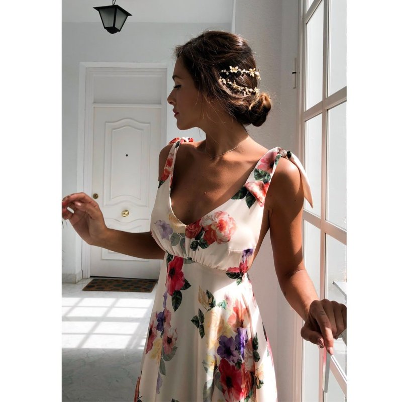Sexy New Backless Floral Print Maxi Dress
