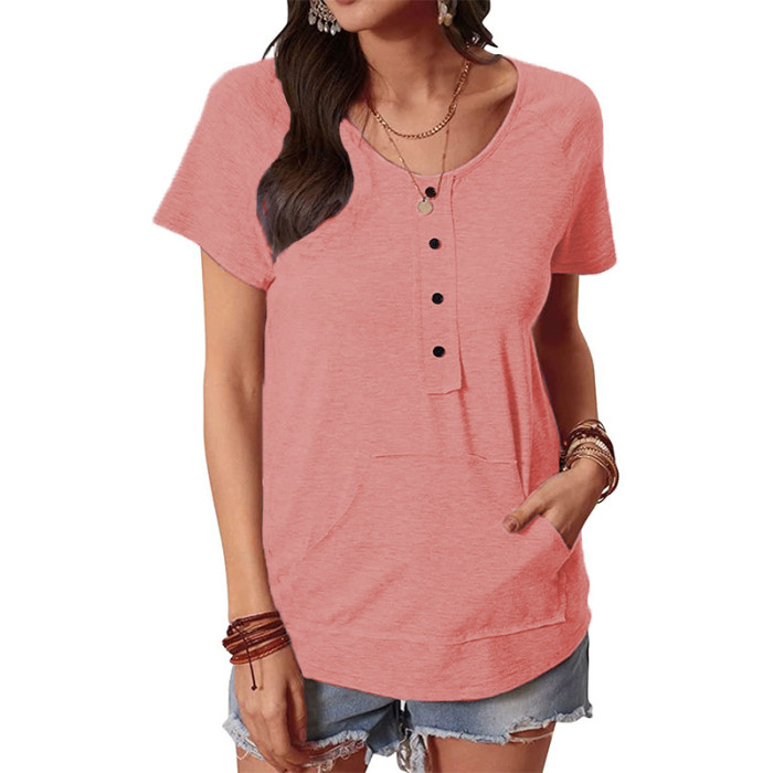 Spring And Summer Women's Clothing Round Neck Loose Short-Sleeved T-shirt Top
