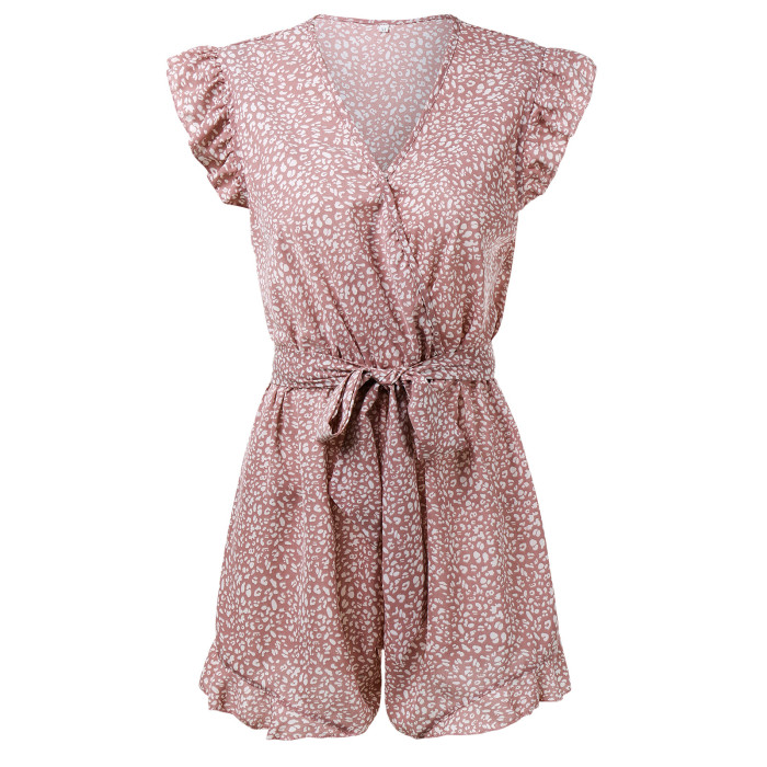 Women's Spring and Summer New Fashion Ruffled Chiffon Polka Dots Rompers outfits