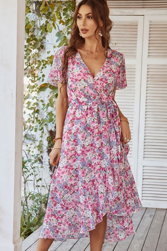 Printed Flowy Dress Sexy Swing Vacation Dresses