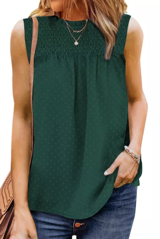 Women's Summer New Solid Color Round Neck Pullover Top Sleeveless T-shirt Women