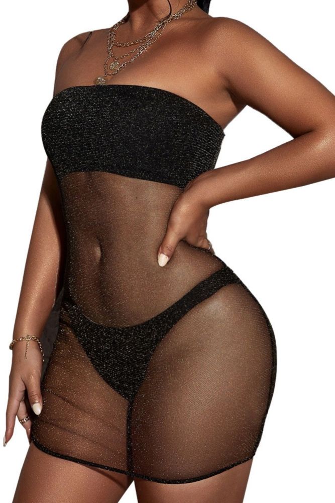 Women's Spring And Summer New Low-Cut Mesh  Bodysuits