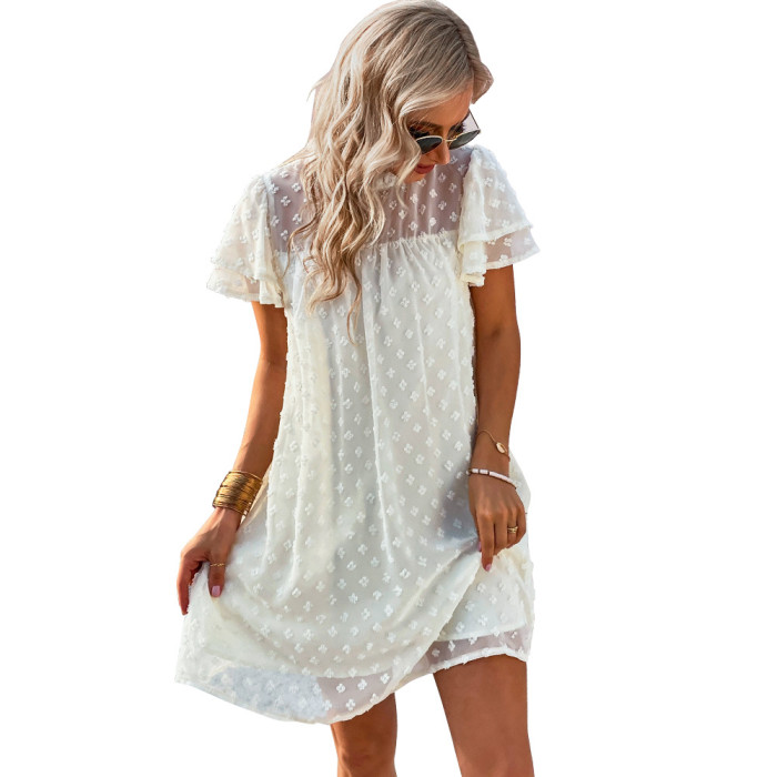 Summer Sexy Straight Girly Jacquard Casual Dress