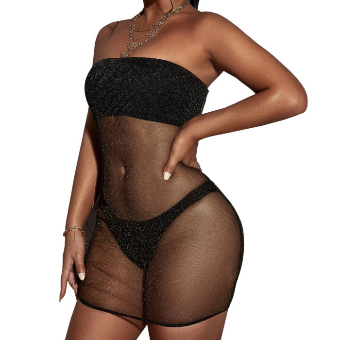 Women's Spring And Summer New Low-Cut Mesh  Bodysuits