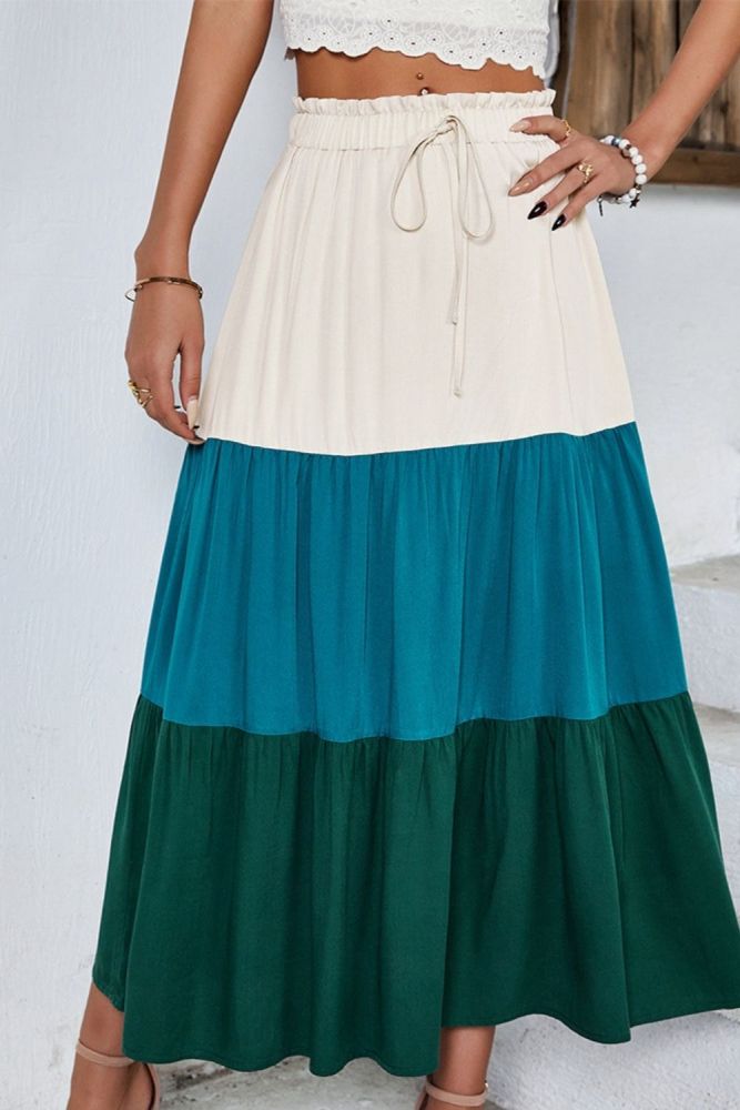 Summer Casual Fashion Stitching Skirt
