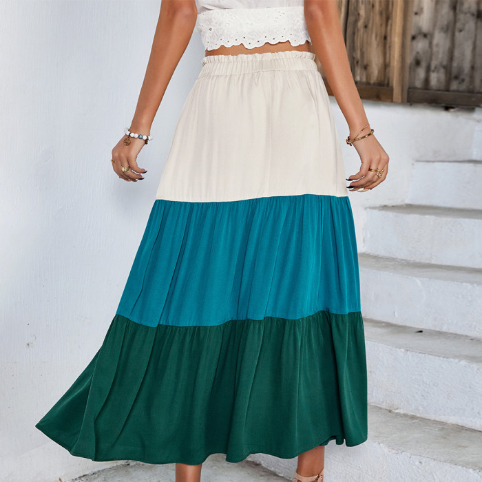 Summer Casual Fashion Stitching Skirt