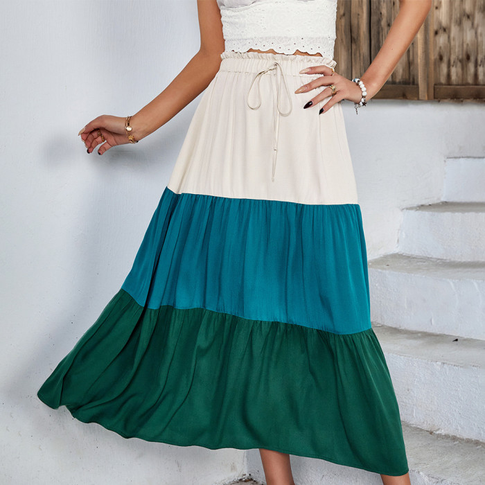 Summer Casual Fashion Stitching Skirt