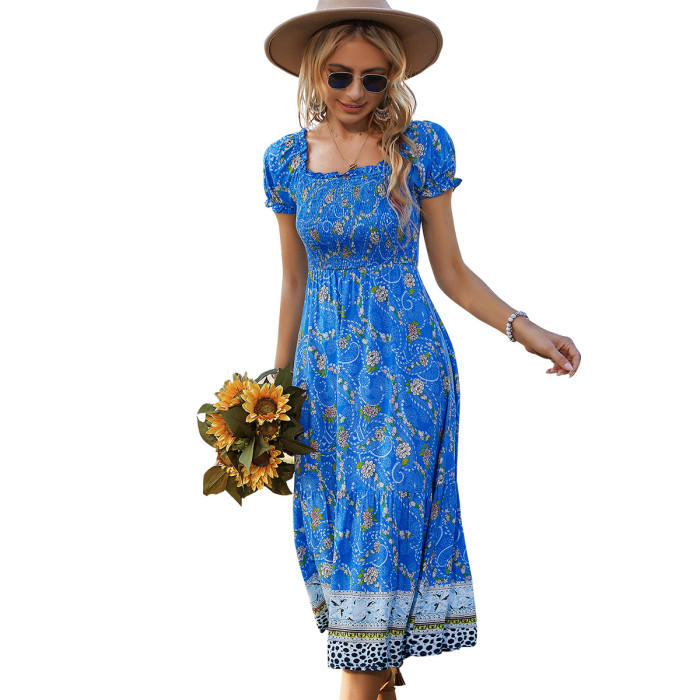 New Women's Casual Printed Temperament Vacation Dresses