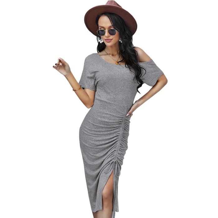 Women's Knitted Solid Color One-Step Skirt  Maxi Dresses