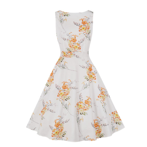 New Women's Temperament Print Retro Skater Dresses