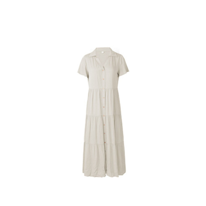 Summer Elegant Casual V-Neck Short Sleeve  Maxi Dress
