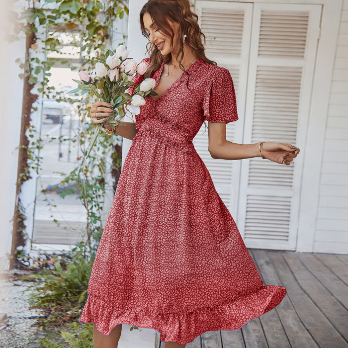 Sexy Floral Print Boho Beach Vacation Dress