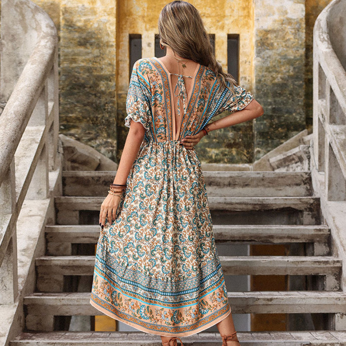 Boho Long Chiffon High Waist Elegant Vacation Dress