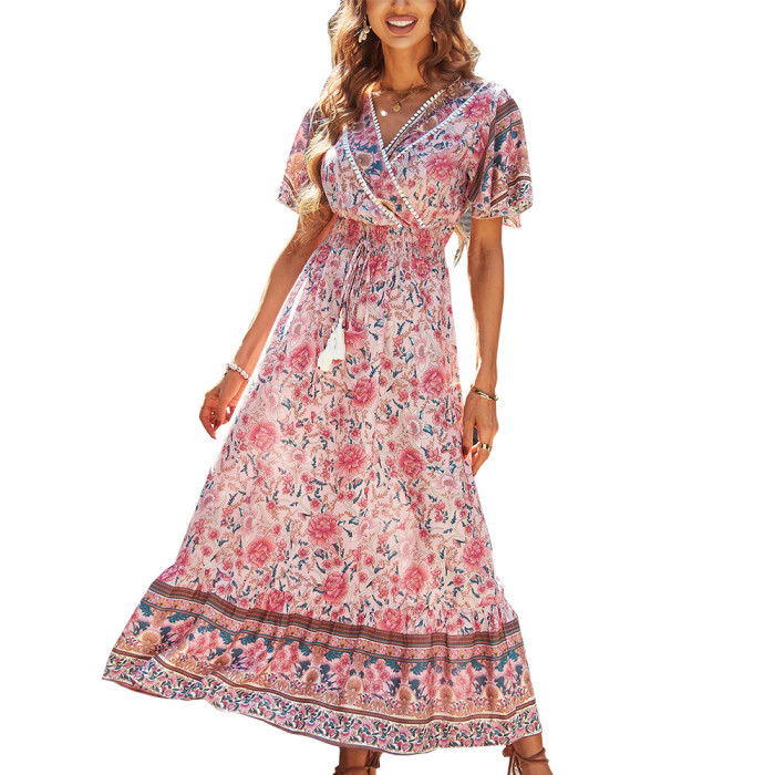 New Fashion Bohemian Casual Lightweight Breathable Vacation Dress