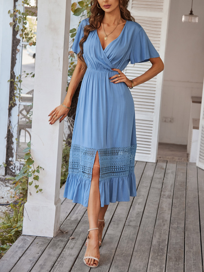Elegant Plus Size Lace Casual Dress for Woman