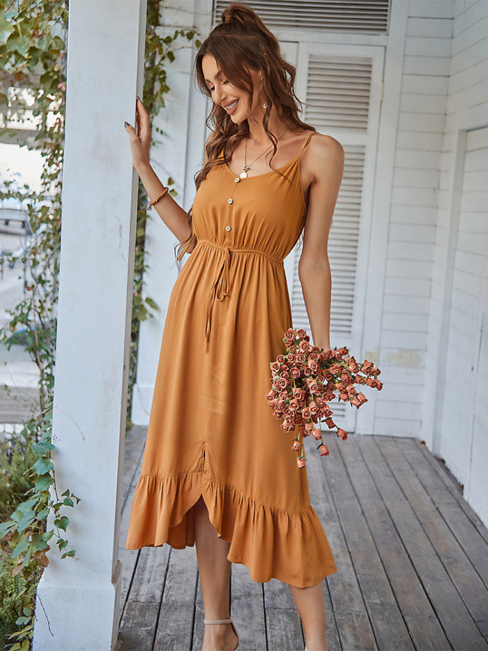 Women's A-line Sexy Fashion Solid Color  Maxi Dress