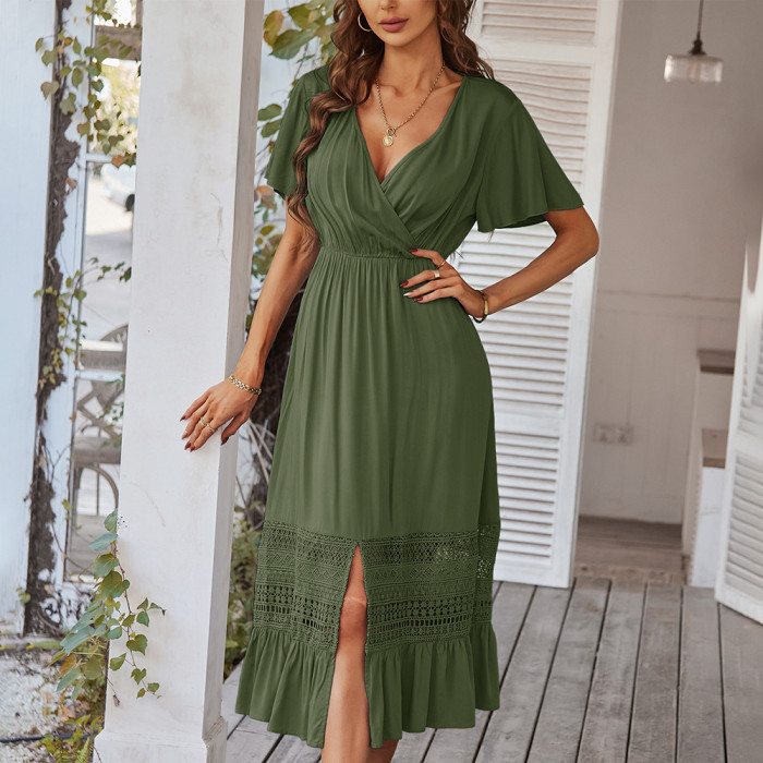 Elegant Plus Size Lace Casual Dress for Woman