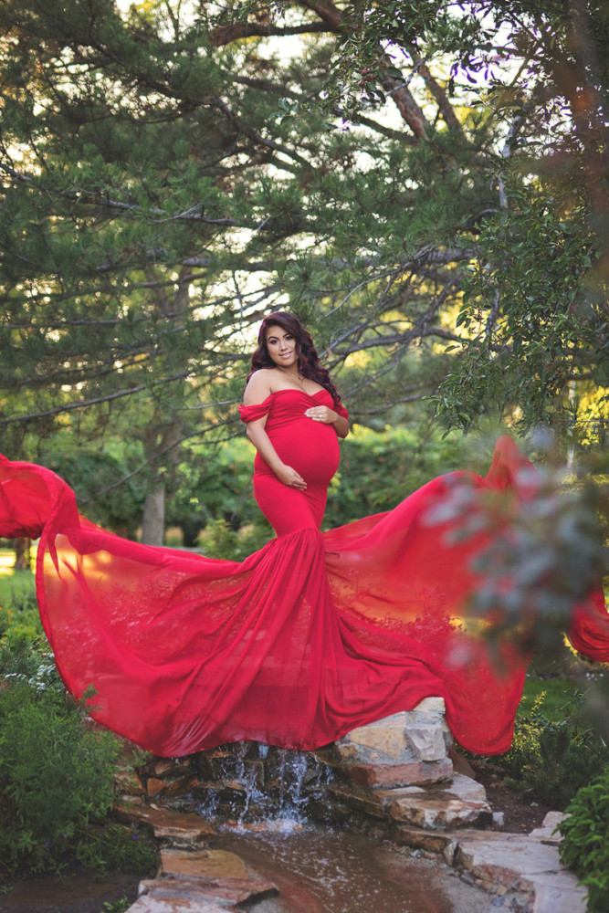 Long Maternity Photography Off-the-shoulder Long Maternity Photography Dress