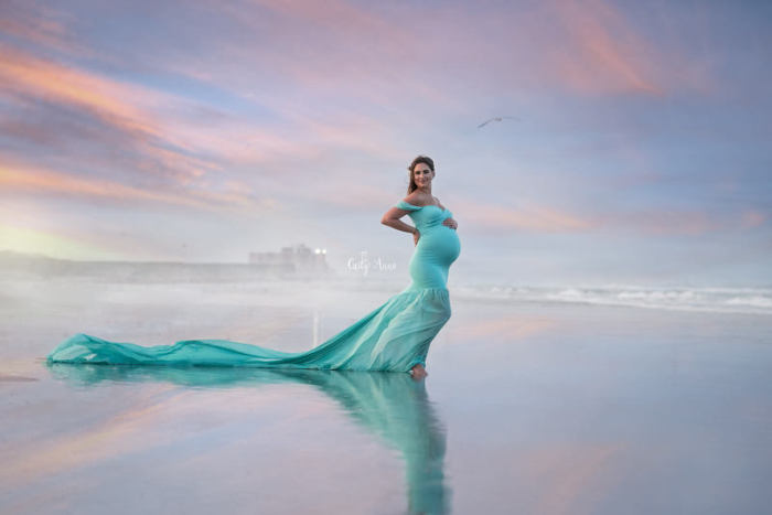 Long Maternity Photography Off-the-shoulder Long Maternity Photography Dress