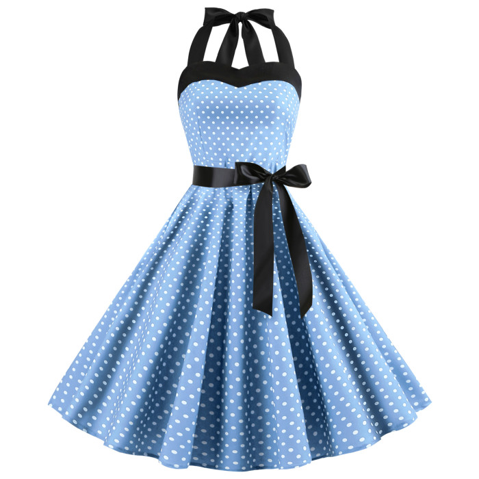 New Polka Dot Tube Top Swing Vintage Dress