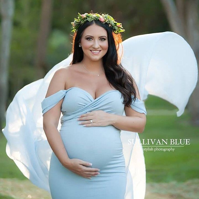 Long Maternity Photography Off-the-shoulder Long Maternity Photography Dress