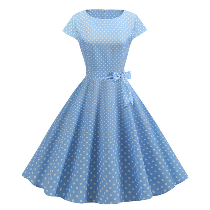 Women's  Dot Swing Party  Vintage Dress