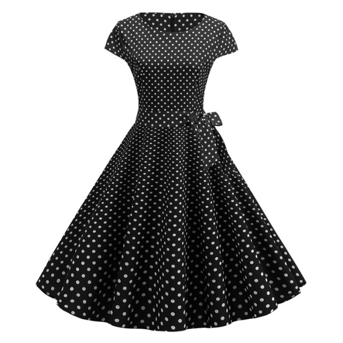 Women's  Dot Swing Party  Vintage Dress
