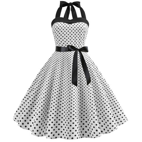 New Polka Dot Tube Top Swing Vintage Dress