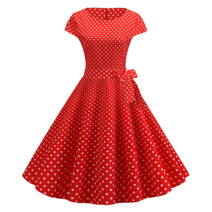 Women's  Dot Swing Party  Vintage Dress