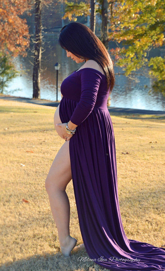 Long Maternity Dress Photo Chiffon Dress Maternity Photography Dress