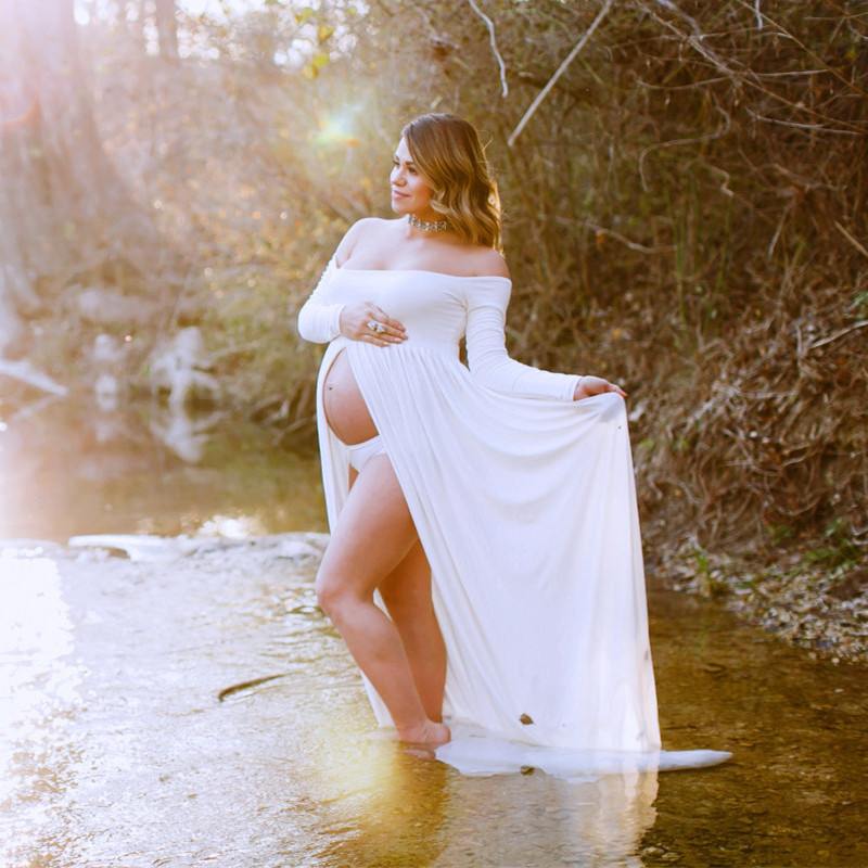 Long Maternity Dress Photo Chiffon Dress Maternity Photography Dress