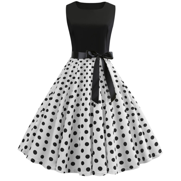 Women's Summer Vintage Dress Notes Floral Retro Swing Casual 50's 60's Rocker 1950 Vintage Dress