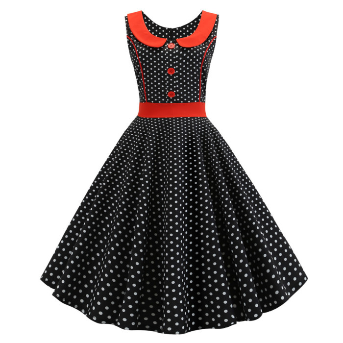 Dot Print Vintage Dress Vintage 50's 60's Party Dress 1950 Vintage Dress