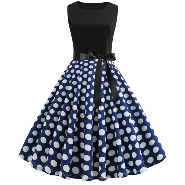 Women's Summer Vintage Dress Notes Floral Retro Swing Casual 50's 60's Rocker 1950 Vintage Dress