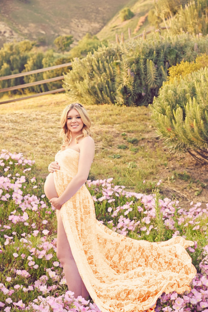 Ladies summer lace long dress Maternity Photography Dress