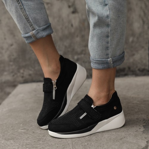 New Fashion Rhinestone Casual Shoes Thick Sole Women's Sneakers