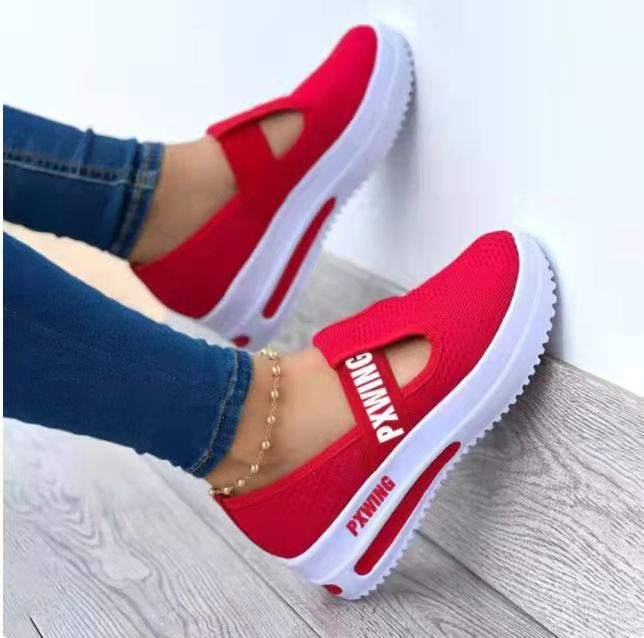 New single shoes round toe rocking bottom women's sports style platform Sneakers