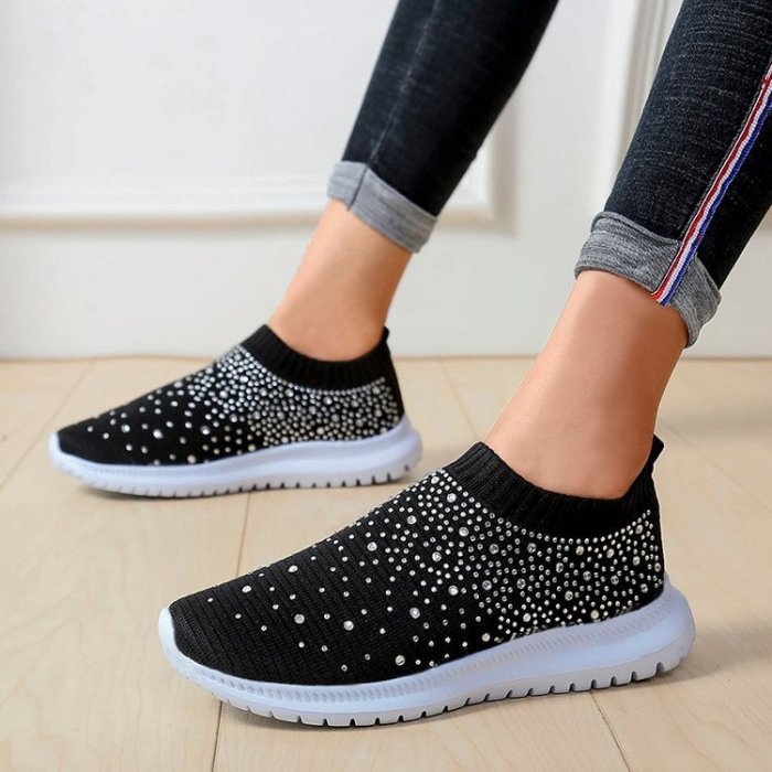 Hot drill slip-on sneakers fly woven breathable and lightweight Sneakers