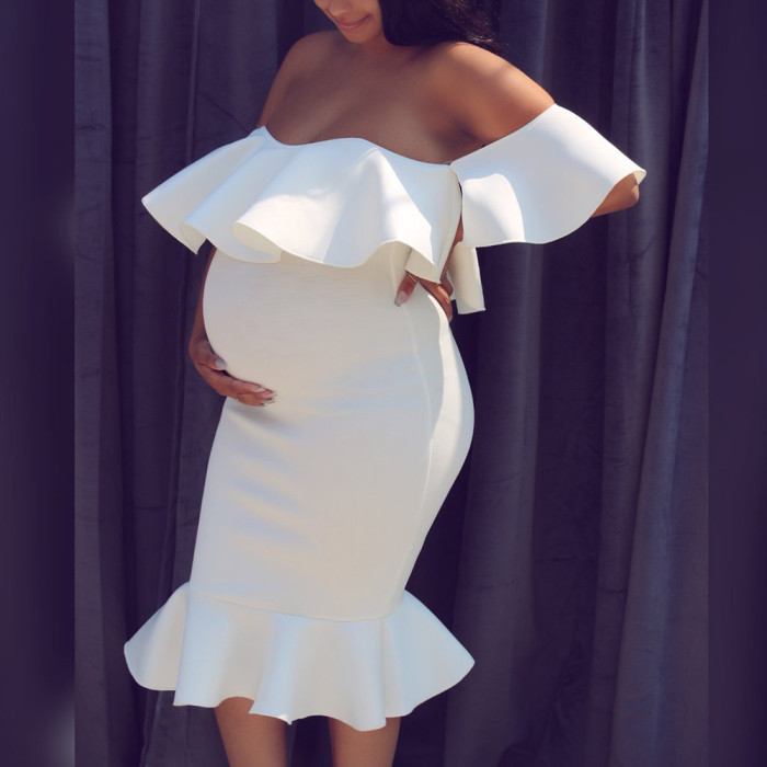 Pregnancy photo shoot dress with ruffles suitable for photo shoot Maternity Photography Dress