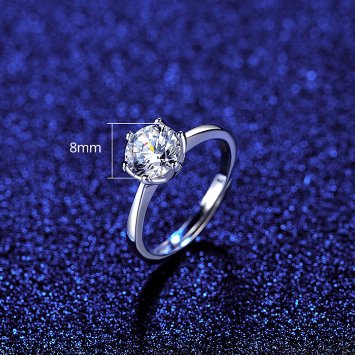 1 Carat Moissanite Diamond Ring Wedding Engagement High Jewelry Sterling Silver Rings